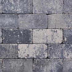 Antieke trommel betonstraatsteen 6 cm Grijs-Zwart