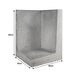 L-Element Hoek 40x40x60cm grijs