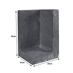 L-Hoekelement Zwart 30x30x50cm