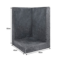 L-Hoekelement Zwart 40x40x60cm