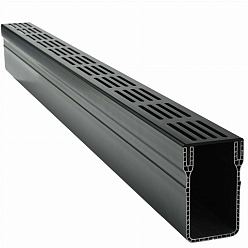 Garden Drain Designgoot 6,5 x 10 x 100 Zwart Aluminium
