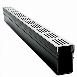 Garden Drain Designgoot 6,5 x 10 x 100 Grijs Aluminium