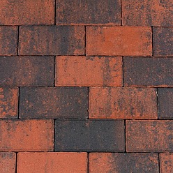 Betonstraatsteen 6 cm Rood/Zwart Komo