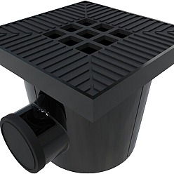 Garden Drain Afvoerput 20x20cm Aluminium zwart