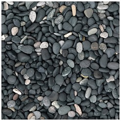 Beach Pebbles Zwart 30-60 mm 20kg