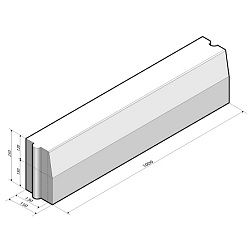 Betonband 13/15x25 Grijs Komo