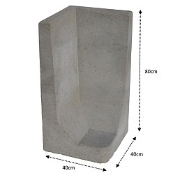 L-Hoekelement Grijs 80x40x40cm