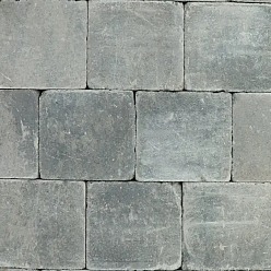 Metro Trommelsteen 15x15x6cm Grijs-Zwart.