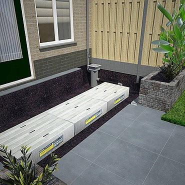 Hydroblob met buis Ø 100mm bd170 120x30x50cm