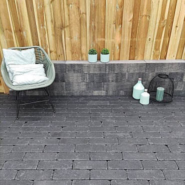 Stonique trommel longstone 7 cm antraciet