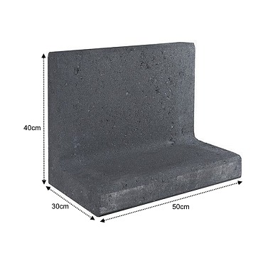 L-element Zwart 50x30x40cm