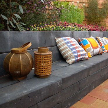 Retro Betonbiels Zwart 12x20x100cm