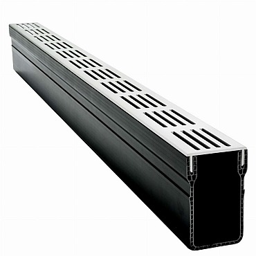 Garden Drain Designgoot 6,5 x 10 x 100 Grijs Aluminium