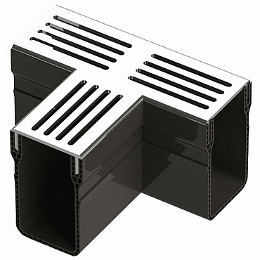 Garden Drain T-stuk 6,5 x 15/15 x 100 Grijs Aluminium