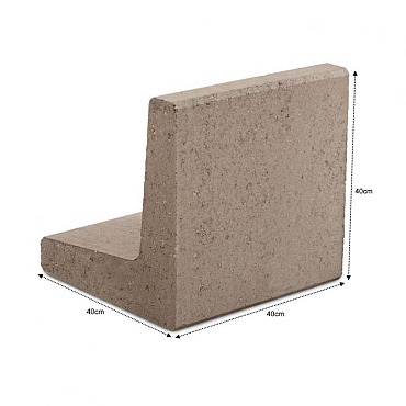 L-element 40x40x40 Grijs