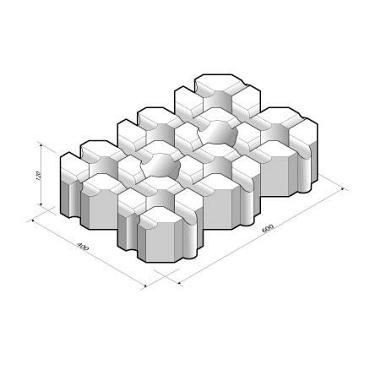 Grasbeton WaterWijs 40x60x12 cm grijs profiel
