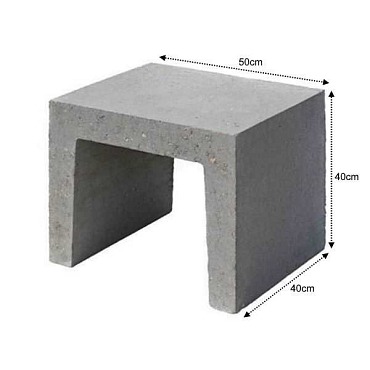 U-element 40x40x50 cm grijs