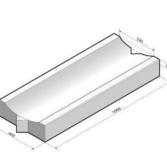 Molgootelement 40x12,5x100 holling is 26/4 grijs
