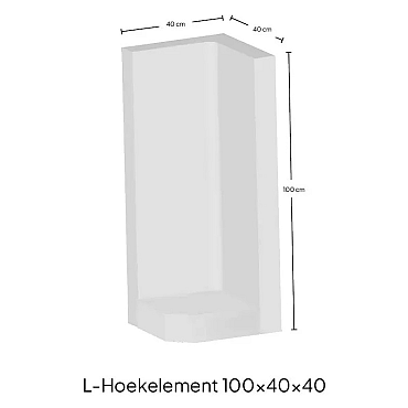 L-Hoekelement Antraciet 100x40x40cm