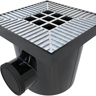 Garden Drain Afvoerput 20x20cm Aluminium Grijs