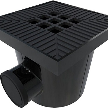 Garden Drain Afvoerput 20x20cm Aluminium Zwart