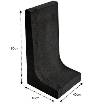 L-Element Antraciet 80x40x40cm