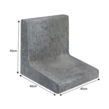 L-Element Grijs 40x40x40cm