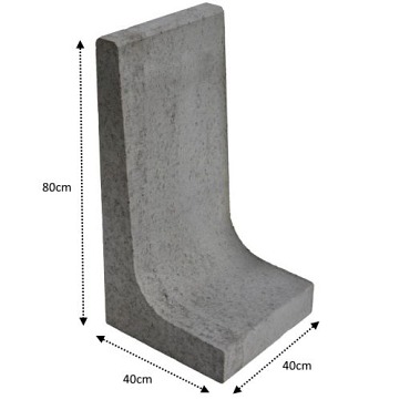 L-Element Grijs 80x40x40cm