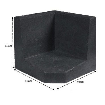 L-Hoekelement Antraciet 40x40x40cm
