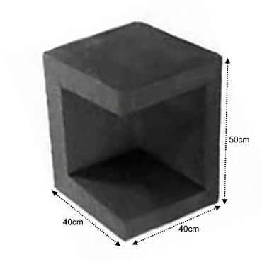 U-Hoekelement Antraciet 40x40x50cm