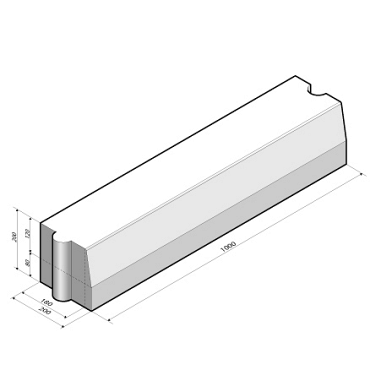 Betonband 18/20x20 grijs komo