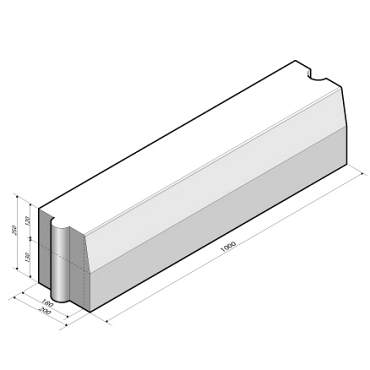 Betonband 18/20x25 grijs komo