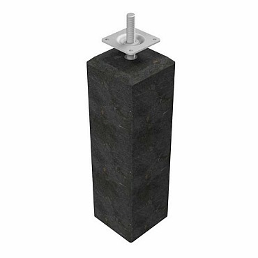 Betonpoer Antraciet Recht 15x15x60cm(facet naar 12x12cm), huls 16mm met Verstelbare Plaat