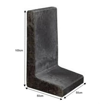 L-Element 100x50x50cm Antraciet