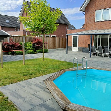 Patio Square 60x60x4 cm Nero/Grey