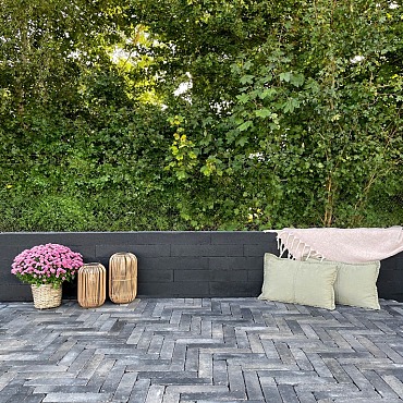 Stonique Trommel Dikformaat XL 28x7x8 cm Grijs/Zwart