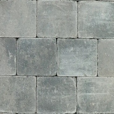 Metro Trommelsteen 15x15x6cm Grijs-Zwart.