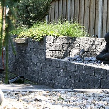 Wallblock Tumbled 12x12x30cm Antraciet