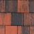 Halve betonstraatsteen 10,5x10,5x8cm Rood/Zwart